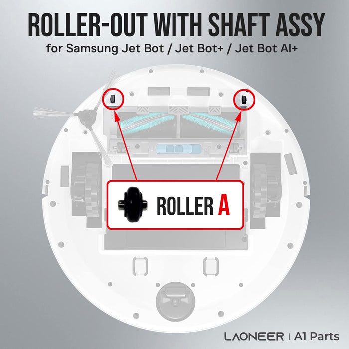 Roller-out Roller With Shaft for Samsung JetBot/Jet Bot+ Robot Vacuum Cleaner VR30T85513W / VR30T80313W / VR8000T Wheels